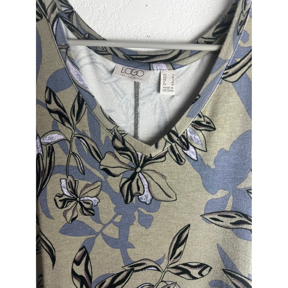 LOGO by Lori Goldstein Floral Sleeveless Handkerchief Hem‎ Maxi Dress Size Small - Picture 2 of 9